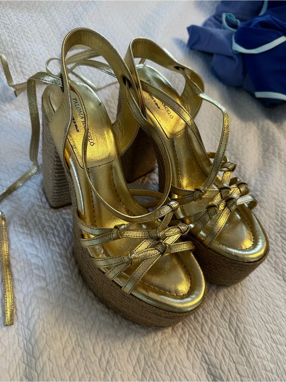 Paloma Barcelo Gold Espadrilles